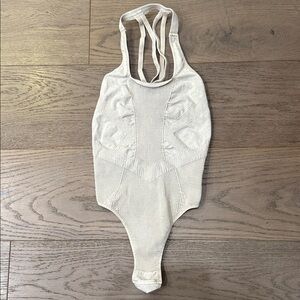 FREE PEOPLE | ✨NWOT✨ Ribbed Strappy Back Bodysuit in Bone